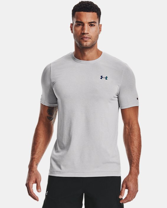 Men's UA RUSH™ Seamless Short Sleeve in Gray image number 1
